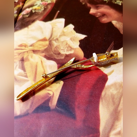 Batler Gold & Silver Leaf Brooch Butler - Picture 5 of 13